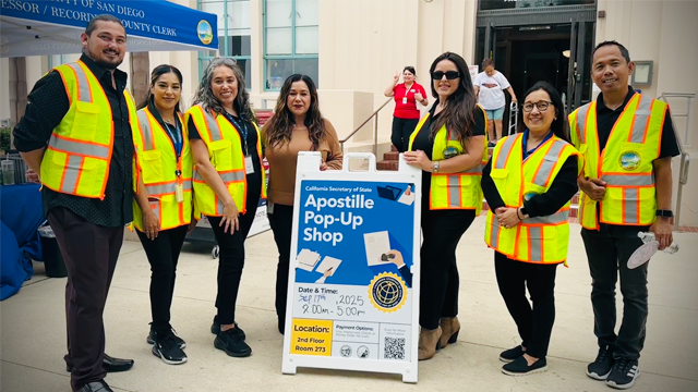 CALIFORNIA SECRETARY OF STATE AND SAN DIEGO COUNTY RECORDER HAS BEEN SERVING THOUSANDS WITH APOSTILLE SERVICES